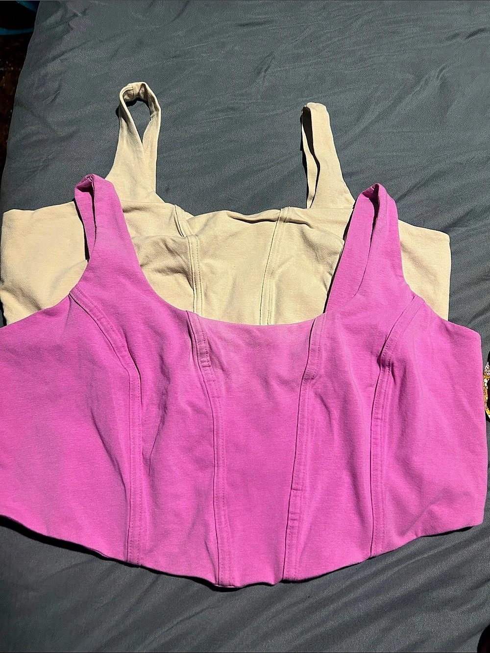2 Wild Fable Women's Tank Top Pink & Cream XL &xxl